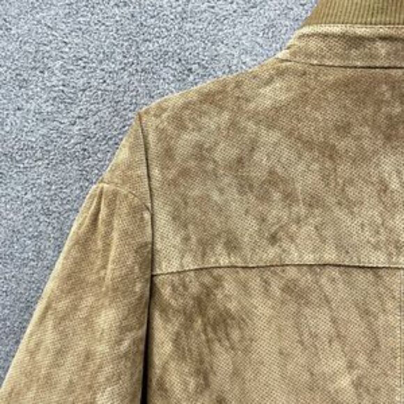 Paul Frederick Jacket Mens Large Brown Suede Leather Bomber full zip pockets - Picture 14 of 15
